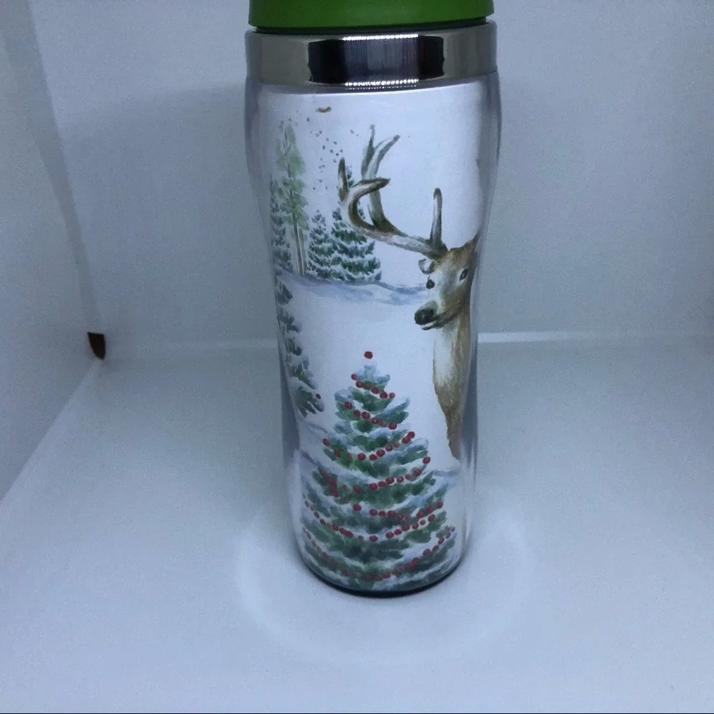 Kohls Christmas Coffee Tumbler Forest Scene 16oz‎